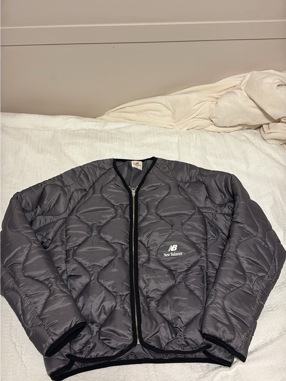 New Balance Women's Quilted Puffer Jacket in Charcoal